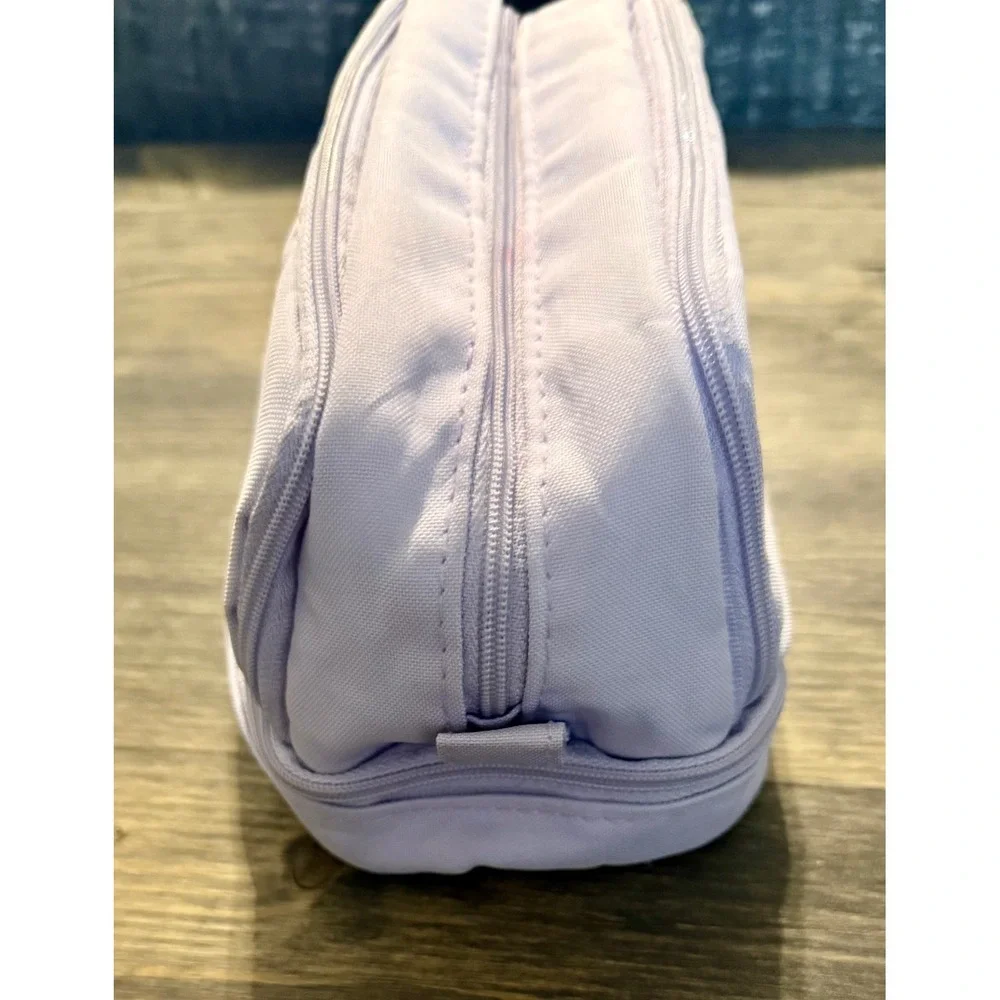 Angoo Pencil Case Large Capacity Lilac Purple Canvas Multi-Compartment Excellent